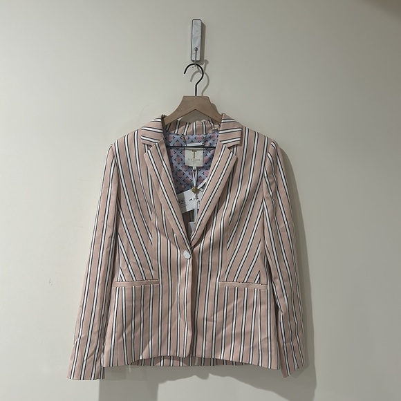 NEW • TED BAKER • Women’s Betia Tailored Jacket Stripes Pink / White / Black 6 - Picture 4 of 6